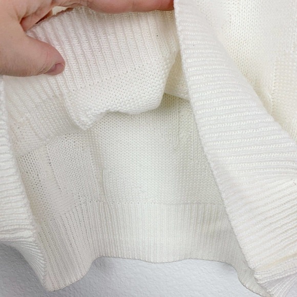 VINTAGE 80s Sweaters USA White Sleeveless Cap Sleeve Sweater Medium - Picture 3 of 4